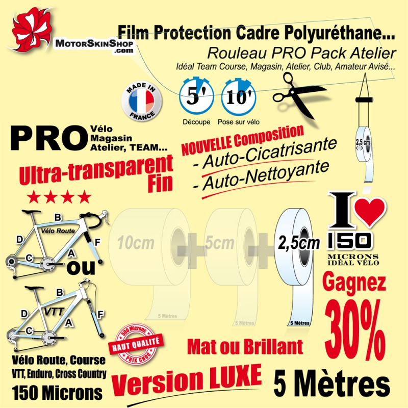 PROTECTION CADRE VELO FILM POLYURETHANE TAILLE M - Good Bike