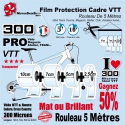 Rouleau Film Protection Cadre VTT PRO 300 Microns en rouleau 5 mètres