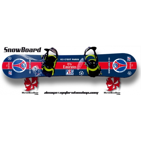 sticker snowboard psg paris saint germain personnalisable