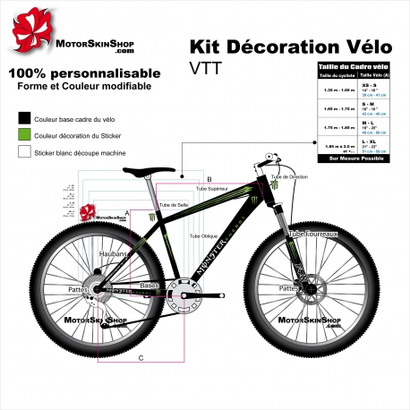 sticker cadre VTT décoration vélo scott monster energy