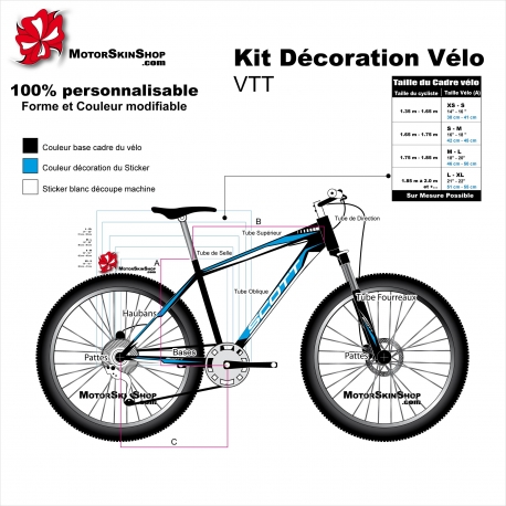 sticker cadre VTT vélo scott