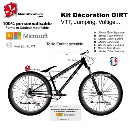 Impression de vos fichiers sticker vélo VTT Dirt