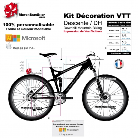 Impression de vos fichiers sticker vélo VTT Descente