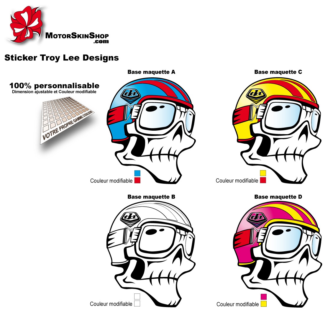 sticker casque troy lee designs