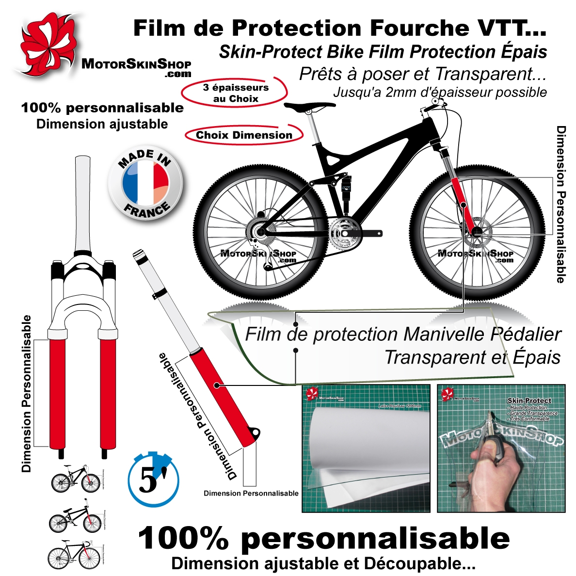 Film pour Voitures, Motos, Vélos 7x10 cm - Transparent
