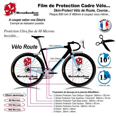 film protection cadre Vélo Route Vélo course invisible