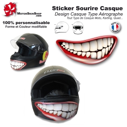 Sticker casque de moto sourire effrayant - TenStickers